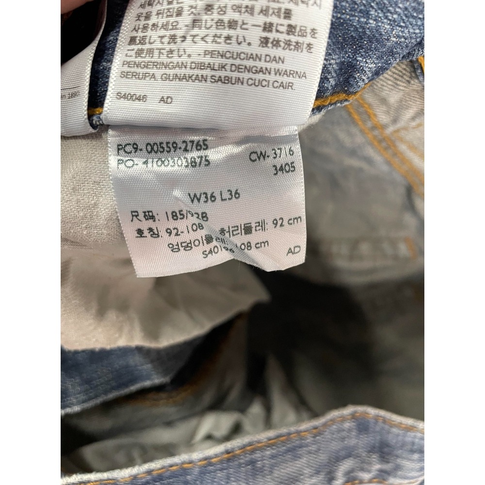 Levis 559 Jeans Mens 36X35 Blue Medium Wash Denim Relaxed Straight 100% Cotton - Picture 7 of 16